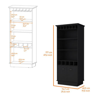 Bar Dund, Wengue, con espacio superior para copas ZF