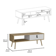 Mesa de Centro Huna, Blanco y Macadamia, Con Espacios Para Colocar Objetos Decorativos