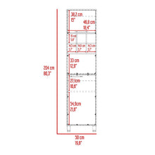 Alacena Atica, Blanco y Café Claro, con espacio para guardar botellas de vino