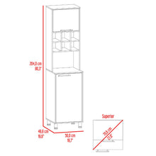 Alacena Atica, Blanco Duqueza y Capri, con espacio para guardar botellas de vino