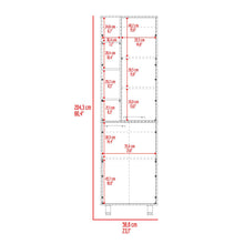 Alacena Burton, Blanco Duqueza y Cocoa, con amplios espacios para almacenamientos