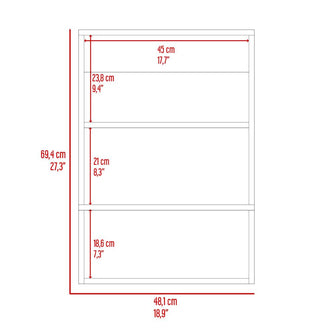 Gabinete Auxiliar Persin, Blanco Duqueza, con espacios para objetos decorativos