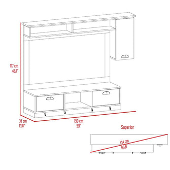 Mueble Tocador o Barberia Walik, Nogal, con dos cajones