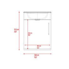Mueble Lavamanos Oxford IV, Fresno Europeo y Plata Oscuro, Incluye Lavamanos y Grifería Sencilla Titanium