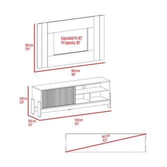 Mesa Para Tv Odell, Milan y Roble Natural, Para Televisor desde 50" a 65"
