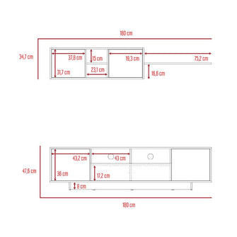 Mesa Para Tv Abni, Blanco, incluye Mueble Superior