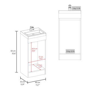 Mueble para Lavamanos Oporto, Blanco Duqueza, con Una Puerta Abatible ZF