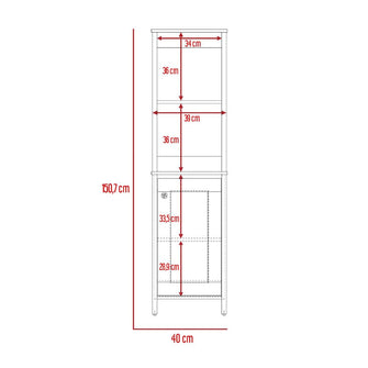 Mueble Auxiliar de Baño Aqua, Blanco Duqueza y Café Claro,  con amplio espacio de almacenamiento