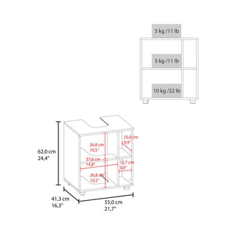 Mueble Para Lavamanos Pascuale, Blanco Duqueza y Fresno Europeo, No incluye Lavamanos