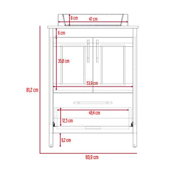 Mueble para Lavamanos Hilda, Fresno, con dos puertas no incluye lavamanos