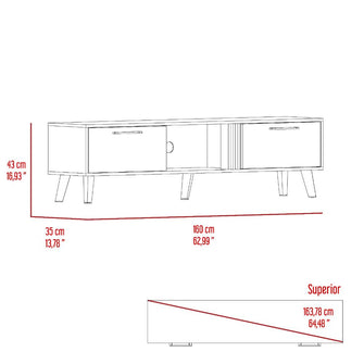 Mesa para TV Vanez, Fresno Europeo y Capri, con dos puertas abatibles 70"