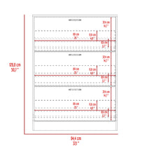 Zapatero Merlín, Café Claro y Blanco, con Tres Puertas Abatibles con Manijas Metálicas