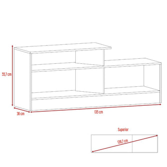 Mesa Para Tv Greca, Wengue, con Tres Entrepaños Hasta 43 Pulgadas