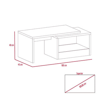 Mesa de Centro Wesley, Wengue y Miel, con Amplio Espacio Ideal Para Ubicar Decoraciones