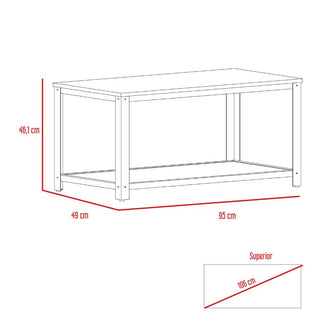 Mueble Multiusos Dusty, Café Claro, con Estructura Metálica Negra