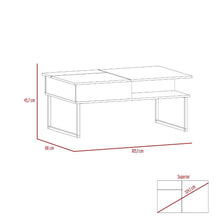 Mesa de Centro Salento, Beige y Wengue, con Patas Metálicas