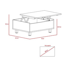 Mesa de Centro Albar, Wengue, con Cajón Interno y Patas Metálicas