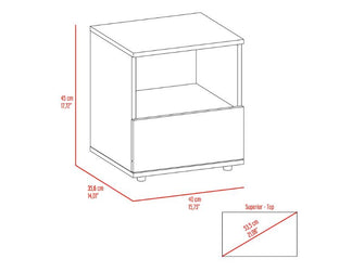 Mesa de Noche Camel, Caoba, con Un Cajón Inferior Deslizable