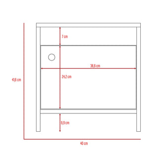 Mesa de Noche Tutto, Nogal y Blanco, con Cajón Para Guardar Objetos Ideal Para Espacios Reducidos X2