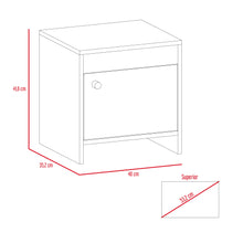 Mesa de Noche Tutto, Blanco, con Cajón Para Guardar Objetos