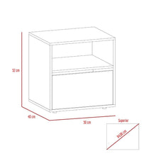 Mesa de Noche Galanto, Café Claro, con Una Puerta Batiente X2