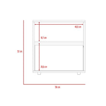 Mesa de Noche Felix, Café Claro y Blanco, con Una Puerta Abatible
