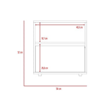 Mesa de Noche Galanto, Café Claro, con Una Puerta Batiente
