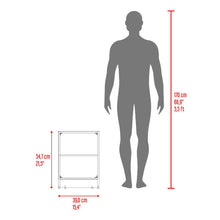 Mesa de Noche Cley, Fresno Europeo y Wengue, con compartimento para ubicar objetos