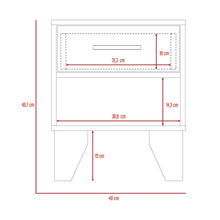 Mesa de Noche Bursa, Caoba, con Un Cajón Organizador y Un Entrepaño Inferior
