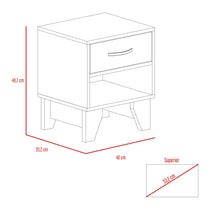 Mesa de Noche Bursa, Caoba, con Un Cajón Organizador y Un Entrepaño Inferior