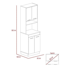 Modulo Microondas Galapa, Beige y Blanco, con 4 Puertas Batientes.