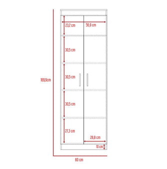 Alacena Barlovento, Wengue, Cuenta con Cinco Entrepaños y Dos Puertas Batientes