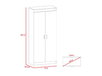 Alacena Multiusos Varese, Humo y Blanco Vainilla, Posee Un Estante Adicional En La Puerta y Cuatro Entrepaños
