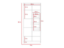Alacena Multiusos Varese, Bardolino y Blanco Vainilla, Posee Un Estante Adicional En La Puerta y Cuatro Entrepaños