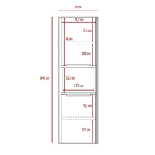 Gabinete de Baño Kairoz, Miel y Plata Oscuro, con Dos Puertas Abatibles y Cinco Entrepaños