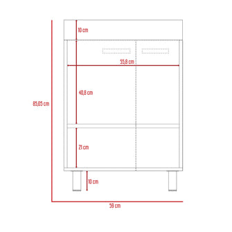 Mueble de Aseo Binil, Blanco, Dos Puertas con Espacio Inferior Multiusos