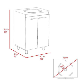 Combo para Baño, Samil, incluye Mueble Lavamanos y Espejo