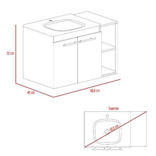 Mueble para Lavamanos Anney, Café Claro, con Dos Puertas y Dos Entrepaños 80 Incluye Lavamanos.