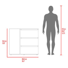 Organizador Niza, Bardolino y Blanco, con tres cajones y gran capacidad de almacenamiento