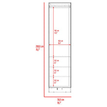 Closet Tolum 50, Fresno Europeo, Con Luces LED y Puerta en vidrio, Con amplio espacio