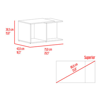 Mesa de Centro Cuera, Capri y Wengue, cuanta con espacio para ubicar objetos decorativos