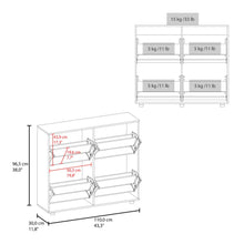 Zapatero Opal, Blanco, con 4 puertas abatibles ZF