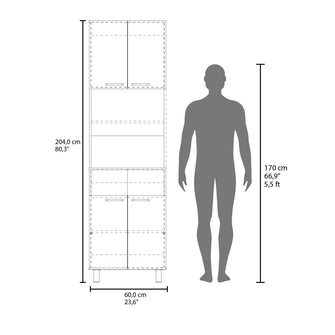 Alacena Otomo, Bardolino y Wengue, con espacio para microondas y para almacenar objetos ZF