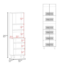 Alacena Otomo, Bardolino y Wengue, con espacio para microondas y para almacenar objetos