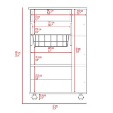 Set de 2 Organizadores de Cocina Alhena, Blanco y Moca, con Entrepaños para Ubicar Elementos de Cocina
