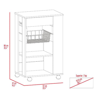 Organizador de Cocina Alhena, Blanco y Moca, con Entrepaños Para Ubicar Elementos de Cocina X2