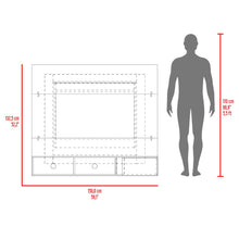 Panel para TV Light, Blanco Duqueza y Fresno Europeo, con espacio pata Televisor de 65"