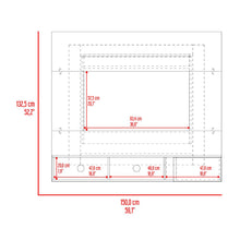 Panel para TV Light, Blanco Duqueza y Fresno Europeo, con espacio pata Televisor de 65"