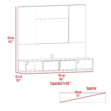 Panel de Tv Hanna, Wengue y Miel, con Espacio Para Televisor de Hasta 60 Pulgadas