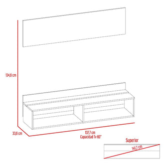 Mesa Para Tv Clasic, Cobre y Wengue, Para Televisor de 60 Pulgadas